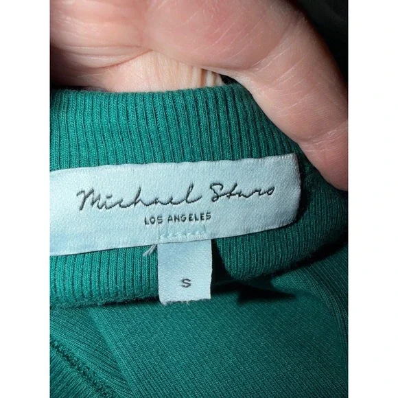 Michael Stars Green Ribbed Ruched V Neck Sleeveless Maxi Dress Size Small - Picture 4 of 8